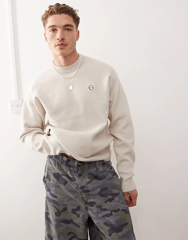 

Вязаный джемпер Aape By A Bathing Ape Now бежевого цвета Aape By A Bathing Ape