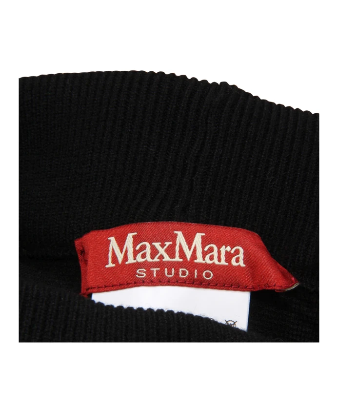 Вязаные шерстяные брюки для мастерской Max Mara, черный — фото 4