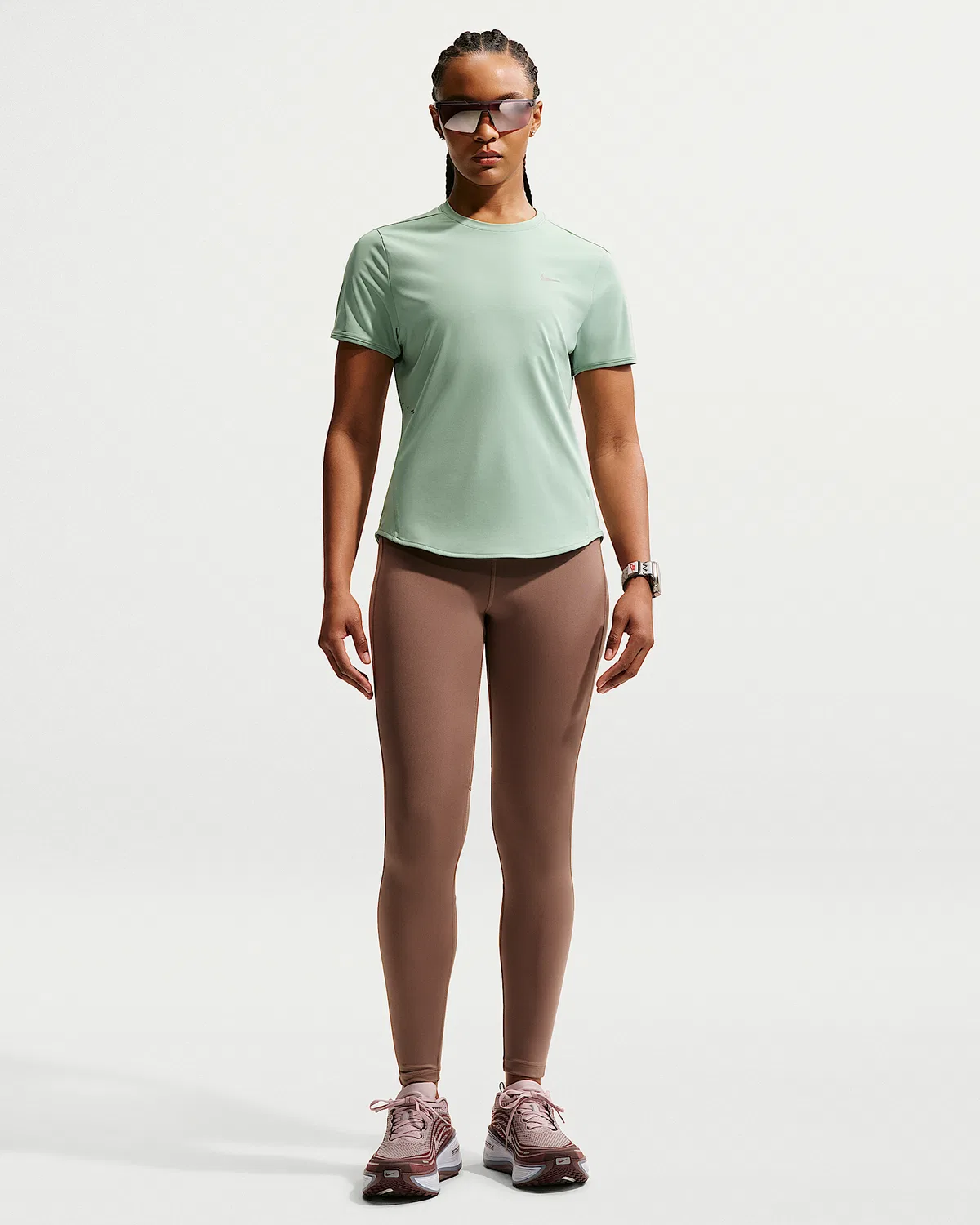 Женский топ для бега с коротким рукавом Dri-FIT Nike Swift, Steam — фото 4