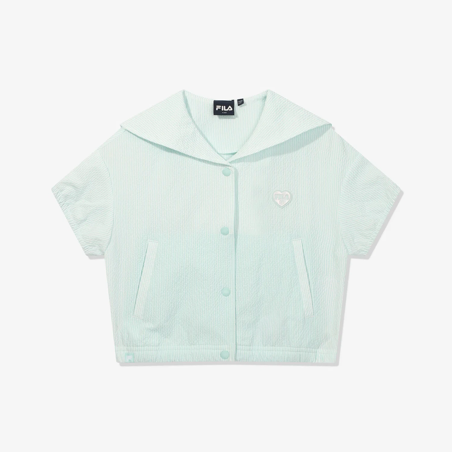 Детская синяя куртка из сирсакера от Fila Kids