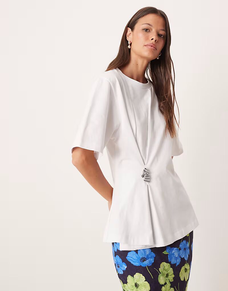 

Футболка свободного кроя белого цвета с застежкой-молнией Asos Design, Белый, Футболка свободного кроя белого цвета с застежкой-молнией Asos Design