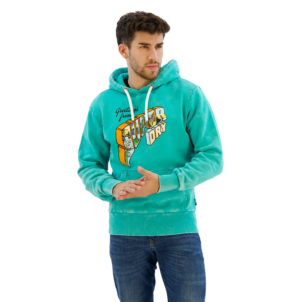 

Худи Superdry Neon Travel Graphic Loose, зеленый