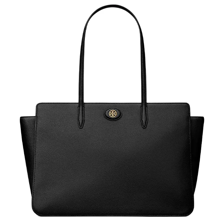 

Сумка-шоппер Robinson Leather Tote через плечо женская черная TORY BURCH