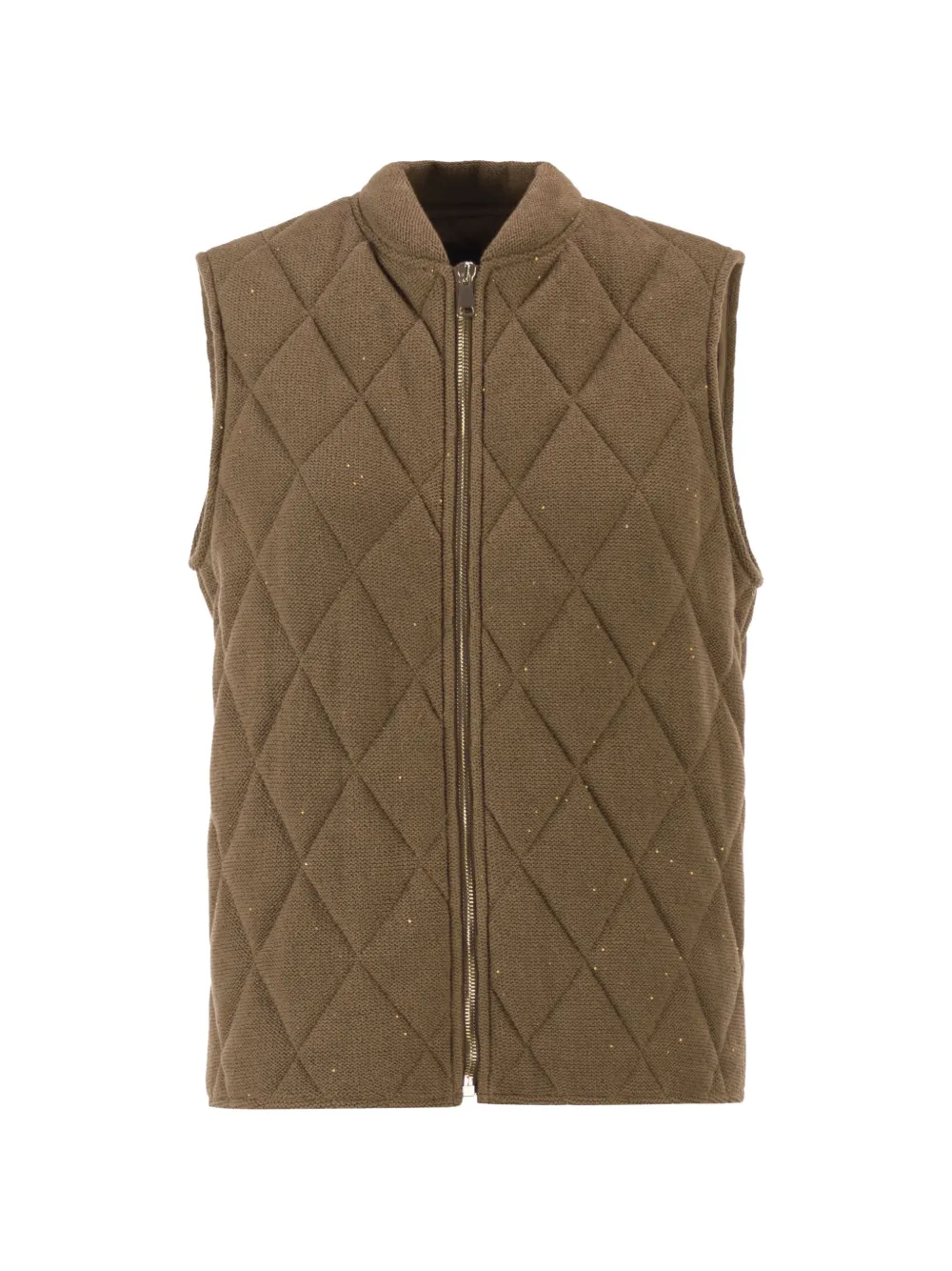 

Жилет с простеганным дизайном и украшением пайетками Fabiana Filippi, коричневый