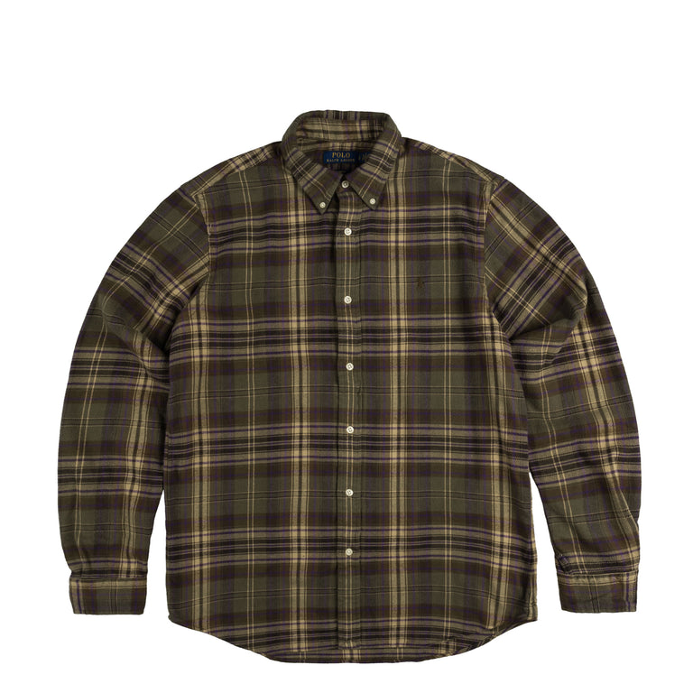 

Рубашка custom fit plaid brushed flannel shirt Polo Ralph Lauren, зеленый