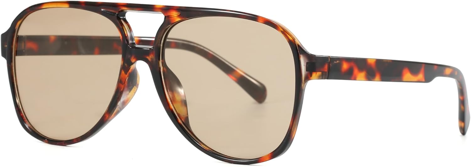 

Оптовая продажа 100 ретро-солнцезащитных очков-авиаторов — комплект для перепродажи. Большая оправа, классический стиль 70-х, защита от УФ-излучения UV400 ENSARJOE, 1pc-leopard/Brown