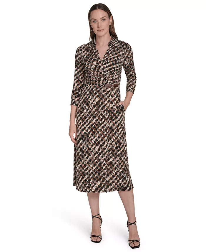 

Женское платье с рукавами 3/4 и воротником-стойкой Jessica Howard