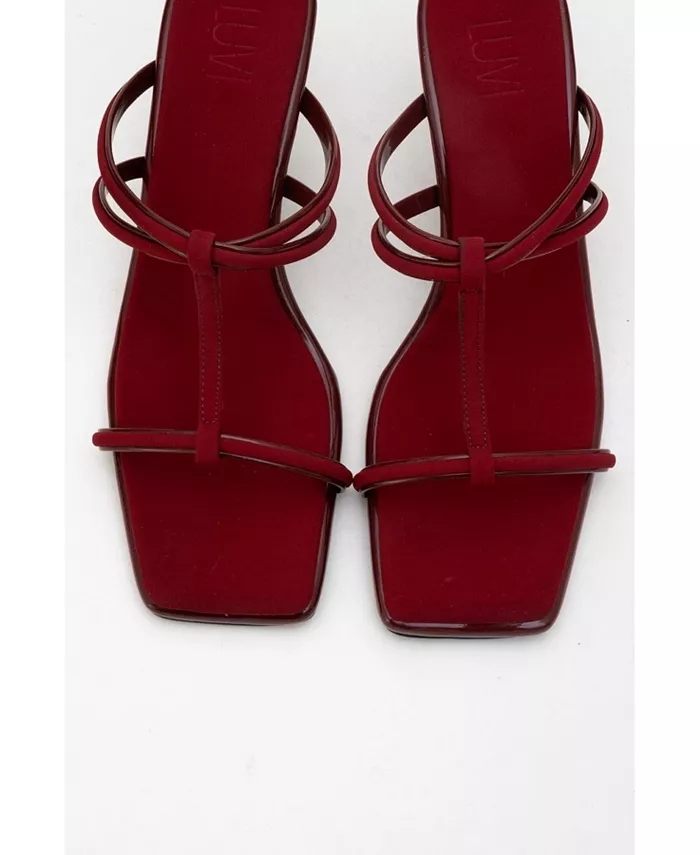 Мокачино сандалии на каблуке с ремешком (женские) Prologue Shoes, красный — фото 2