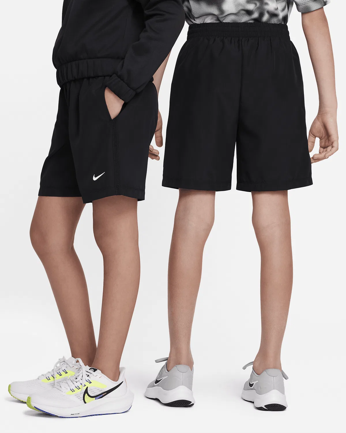 Детские тренировочные шорты Nike Dri-FIT Big Kids' Multi, Black/White — фото 2