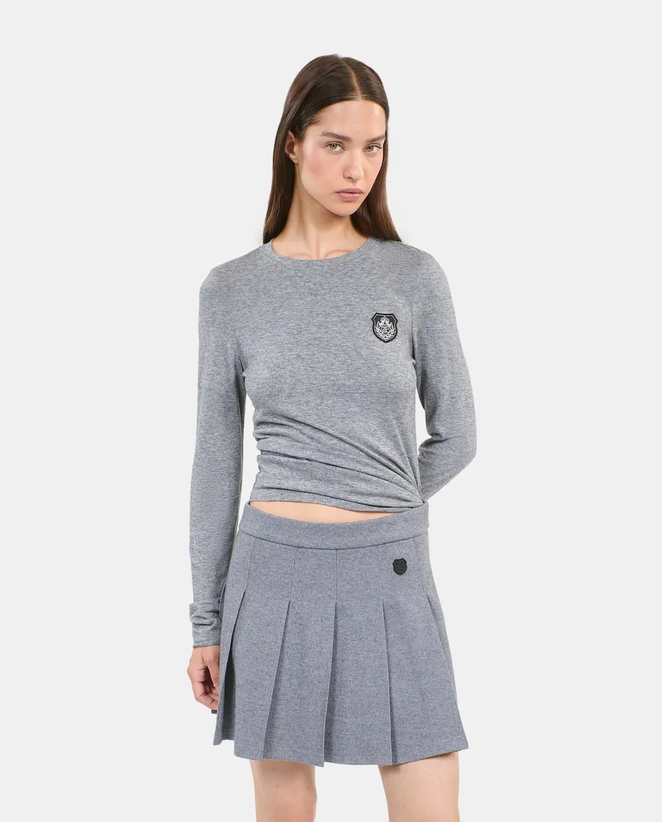 

Женская футболка с длинными рукавами и щитом The Kooples, серый
