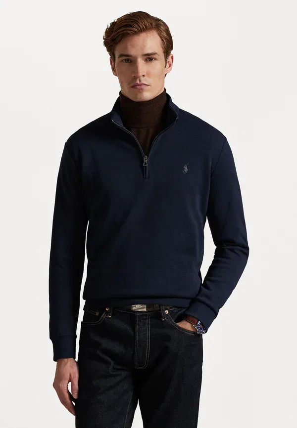 Джемпер с имитацией двойного вязания и воротником-стойкой Polo Ralph Lauren, авиаторный синий