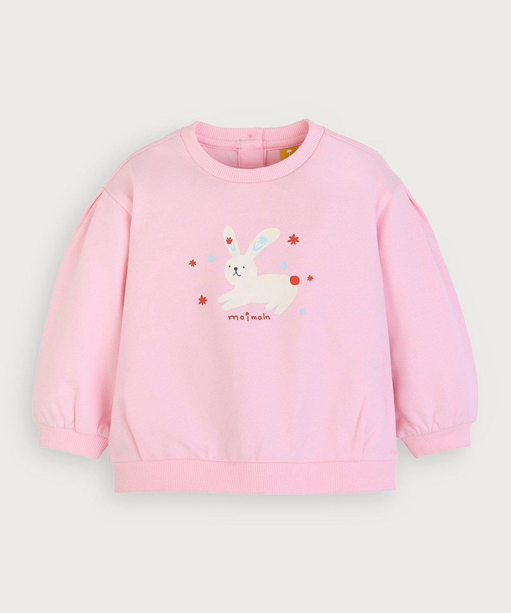 Топ с длинными рукавами и брюки с рисунком кролика и подсолнуха Moimoln, Pink — фото 3