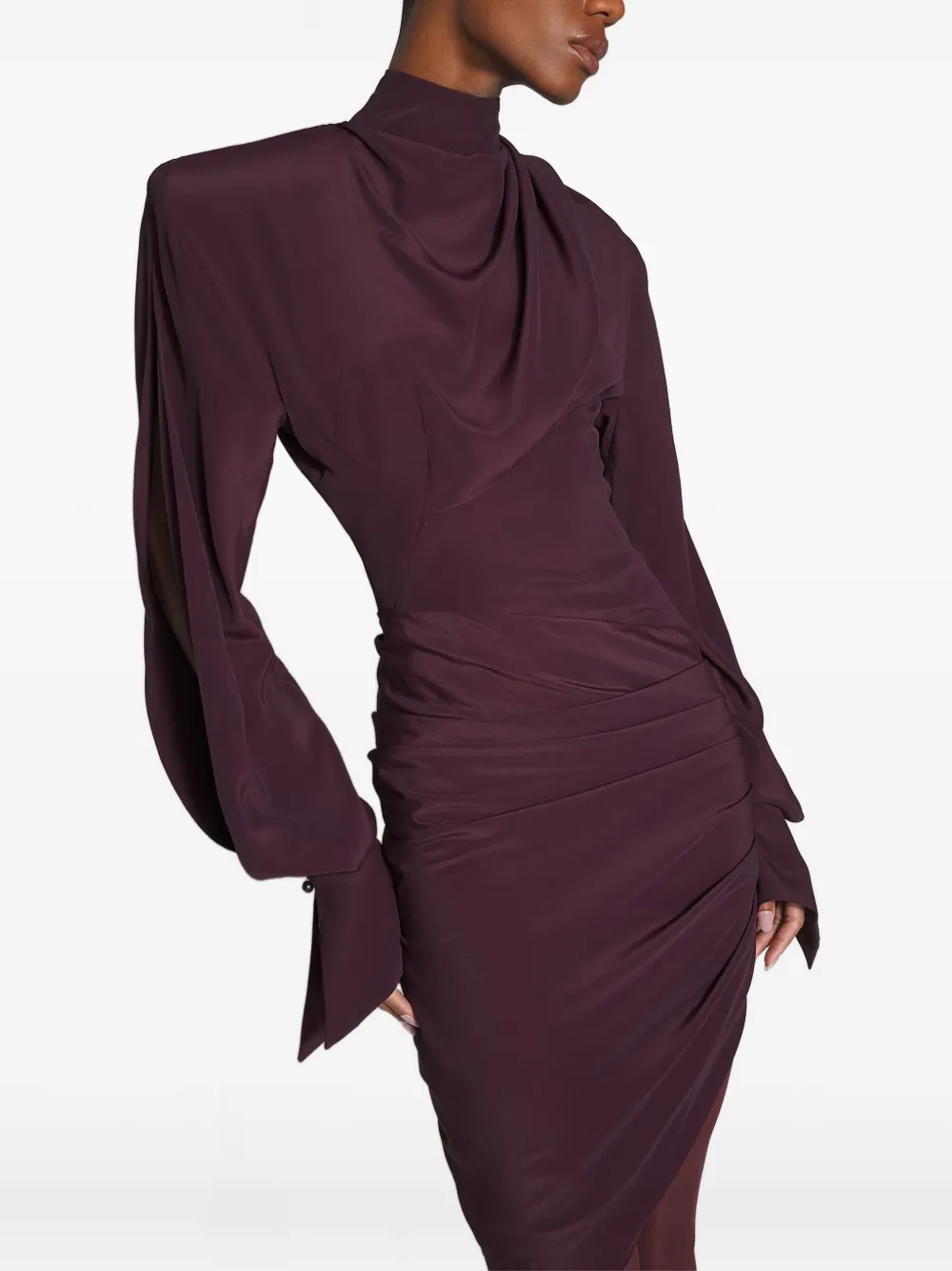 

Платье мини с длинными рукавами Mugler, красный