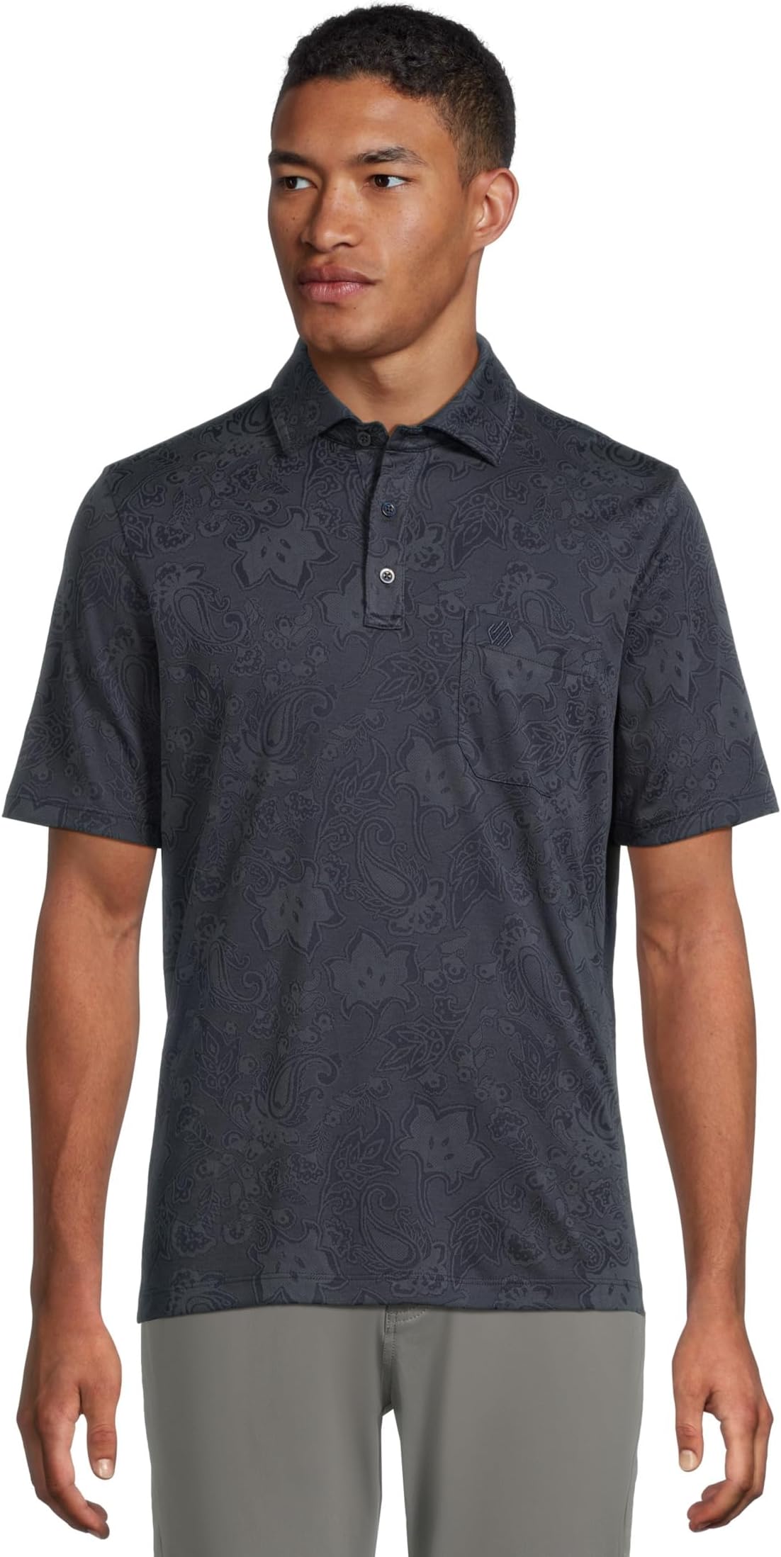 

Футболка Johnston & Murphy Paisley Knit Jacquard Polo, темно-синий