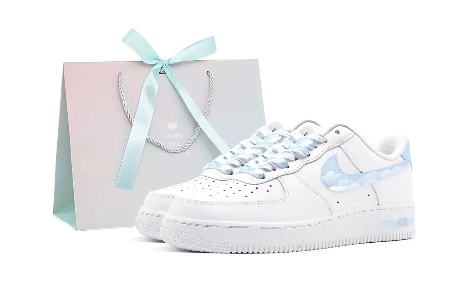 

Nike Кроссовки для скейтбординга Air Force 1 Sky Low Top, мужские, белые, синие