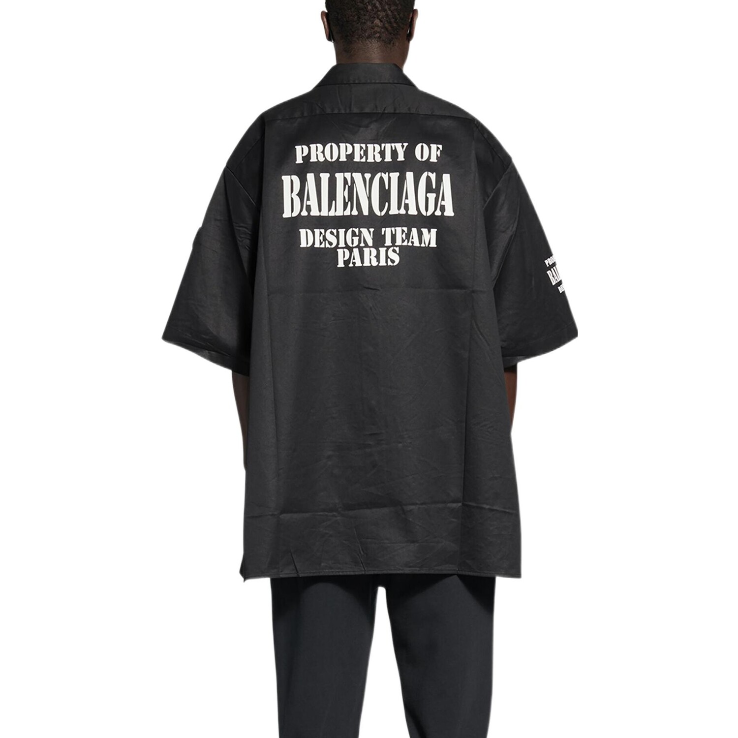 Рубашка Balenciaga Oversize Unifit, черный — фото 4