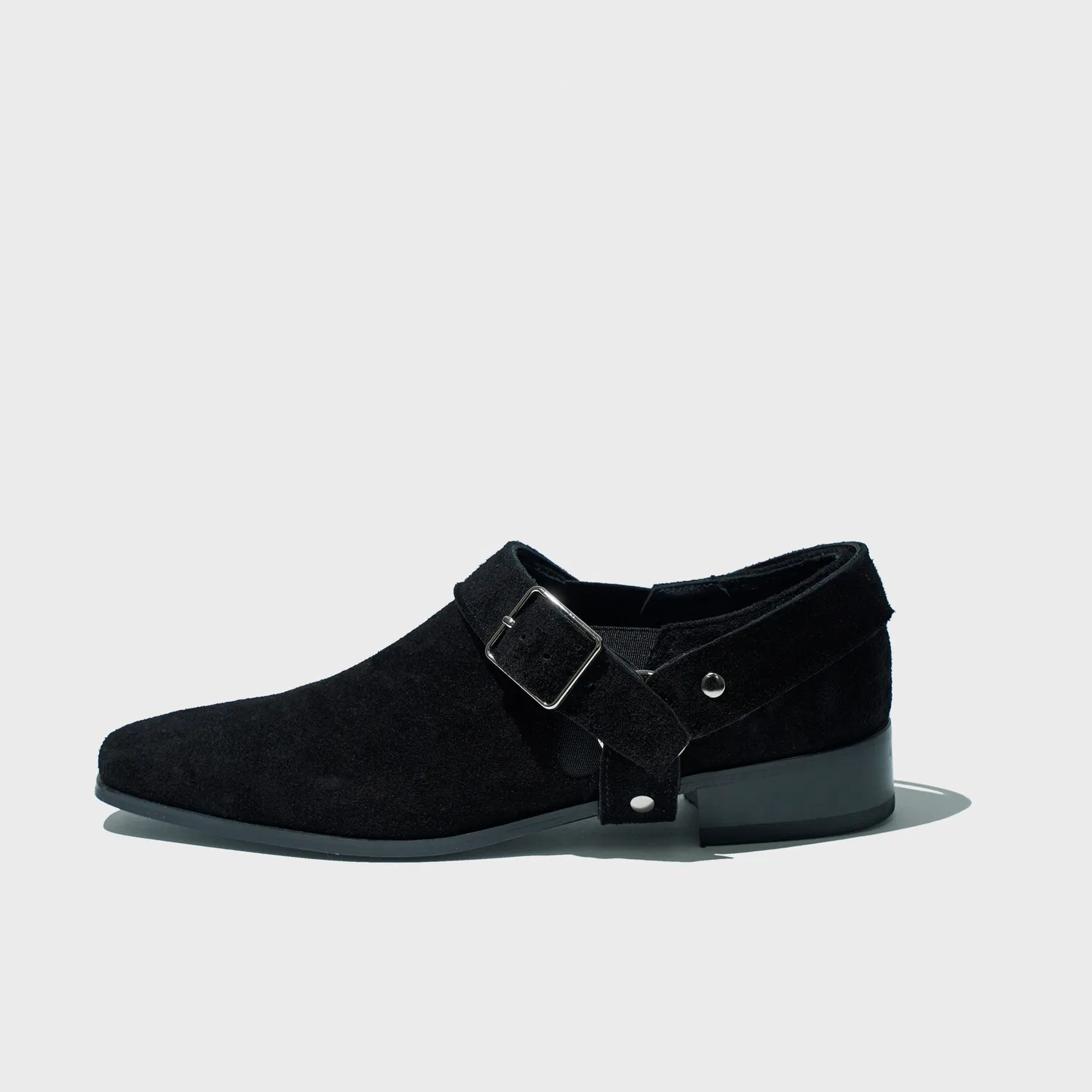 Мужские чёрные замшевые блоферы Manish Loafer (2 см) от Yuji