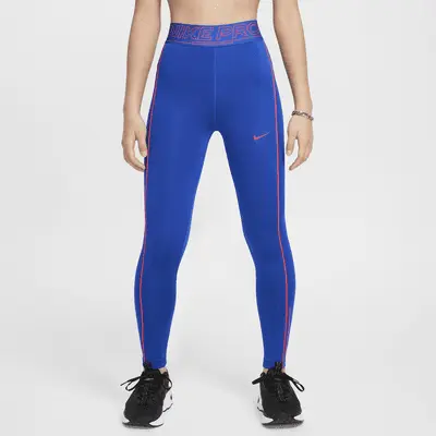 

Леггинсы Nike Pro Girls' Dri-FIT Mid-Rise Leggings, цвет Game Royal/Aster Pink/Aster Pink