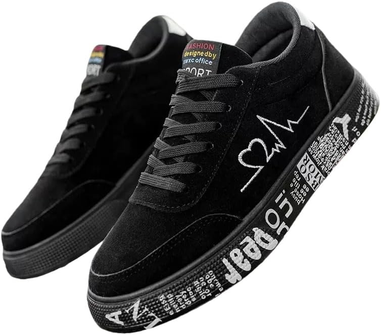 

Мужские всесезонные высокие кеды - легкий и дышащий дизайн, повседневная обувь - стиль без усилий Minlaidian, черный