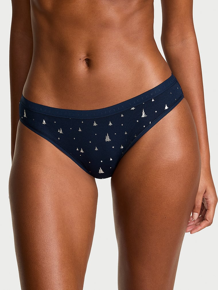 

Трусики-Бикини из эластичного хлопка Victoria'S Secret, midnight sea shimmer trees