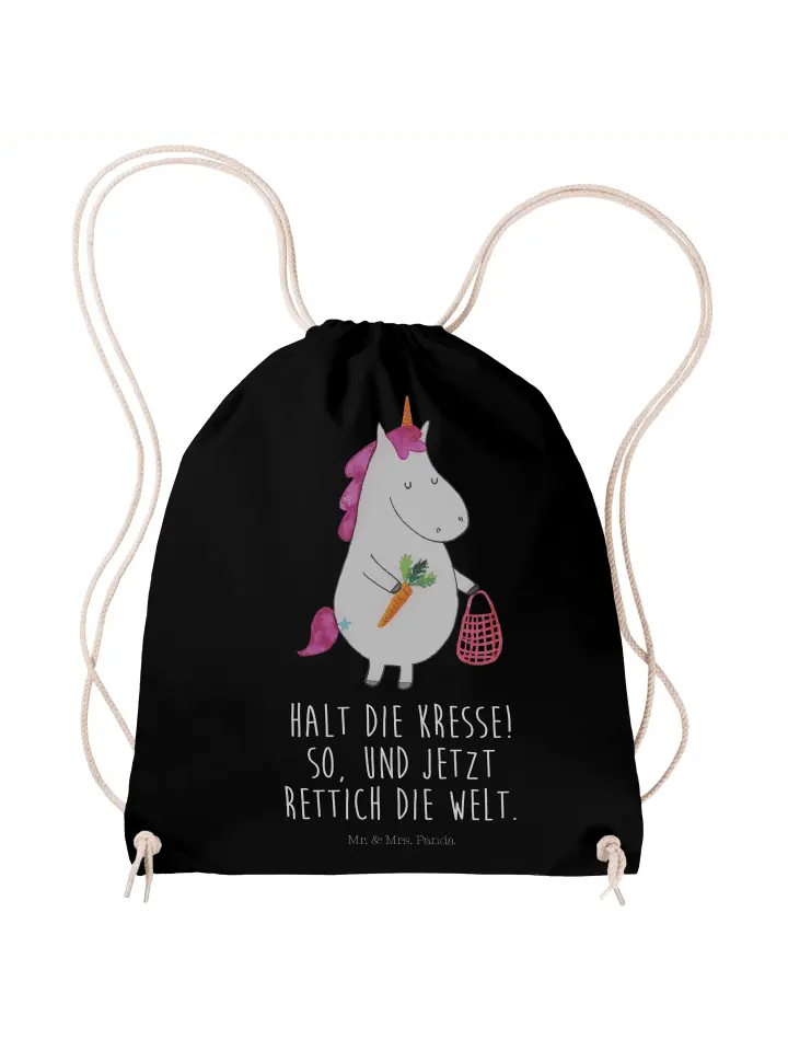 

Спортивная сумка Mr & Mrs Panda Sportbeutel Einhorn Gemüse, черный