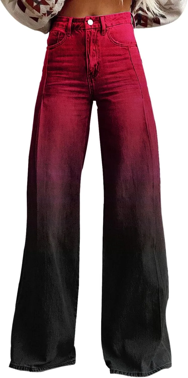 

Женские джинсы baggy с градиентом, high waist, wide leg, vintage