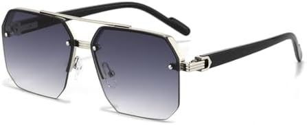 

Женские солнцезащитные очки без оправы, прямоугольной формы, модель 2027 года, солнцезащитные очки без оправы, градиентные очки, защита от ультрафиолета UV400 MTZJH, 6