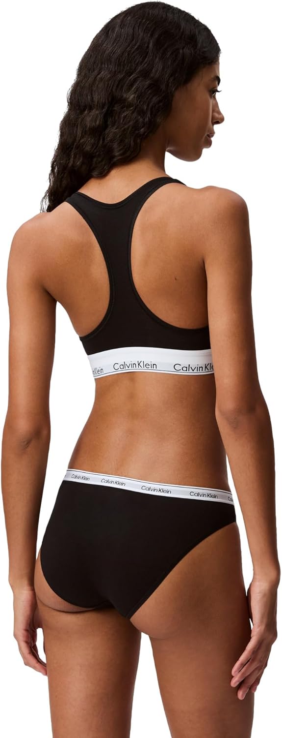 Calvin Klein Женский современный хлопковый бюстгальтер-бралетт без подкладки без косточек, Black — фото 2