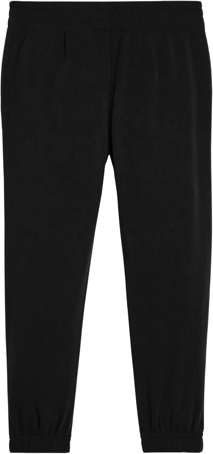 Детские спортивные брюки Puma Essential Basics из флиса с логотипом, эластичным поясом и боковыми карманами, Puma Black — фото 2