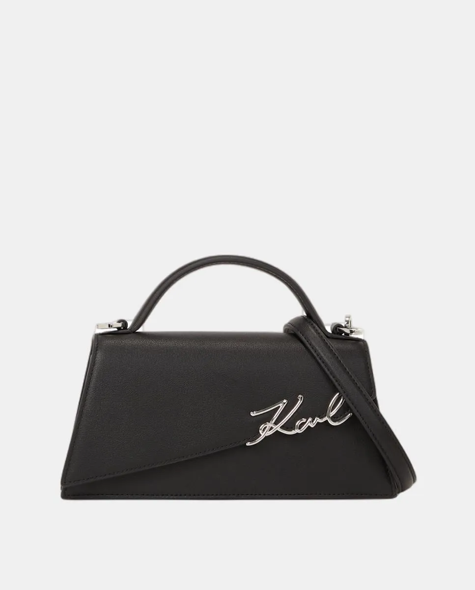 

Маленькая кожаная сумка через плечо с клапаном Karl Lagerfeld, черный