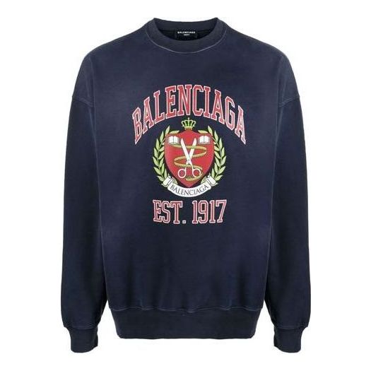 

Свитер est. 1917 college logo print crewneck sweatshirt 'navy' Balenciaga, синий