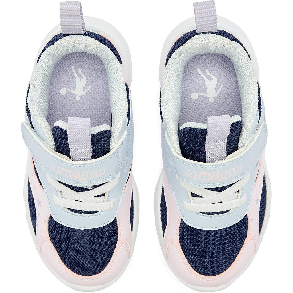 QIAODAN Противоскользящие износостойкие низкие детские ботинки blue white pink infant and toddler — фото 4