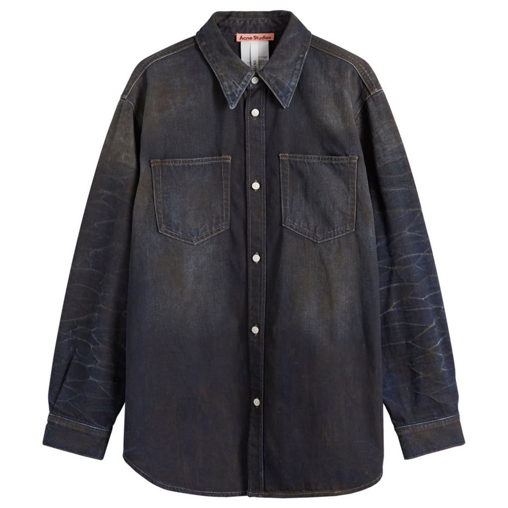 

Карго джинсовая рубашка-овершот Karto Acne Studios, цвет darkside