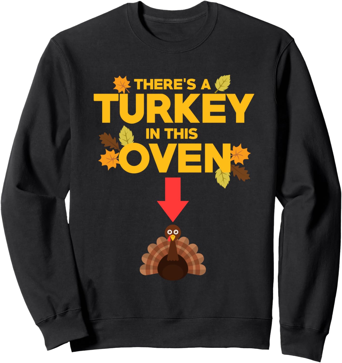 

Толстовка с надписью В духовке индейка на День благодарения Funny Cute Family Thanksgiving Adult T-Shirts, черный
