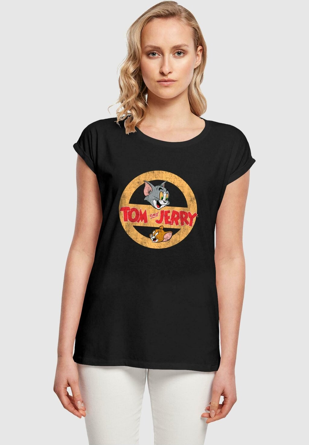 

Футболка с принтом TOM AND JERRY CIRCLE ONE ABSOLUTE CULT, черный