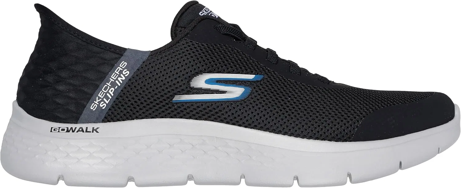 Мужские слипоны Skechers Hands Free: Go Walk Flex Hands Up Trainers, Black Grey — фото 4