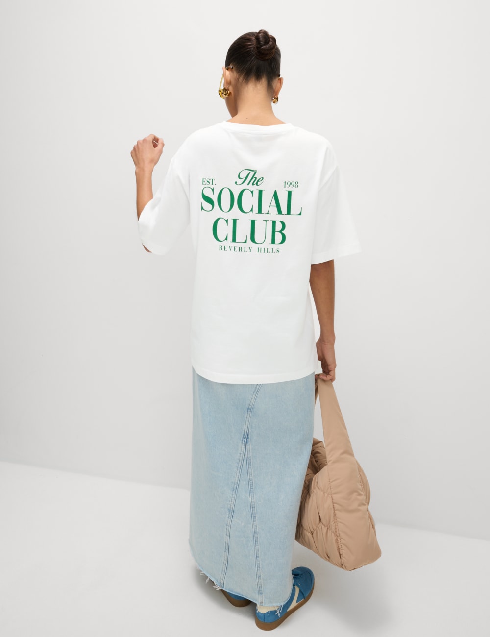 

Футболка классического кроя из чистого хлопка с текстурой Marks & Spencer, белый