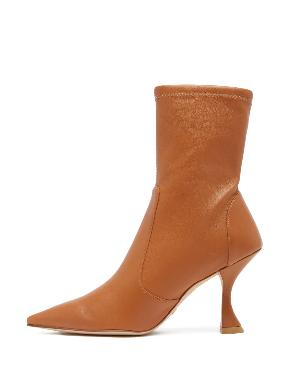 Ботильоны-носки на растяжной подошве Xcurve с каблуком 85 мм Stuart Weitzman, коричневый — фото 4