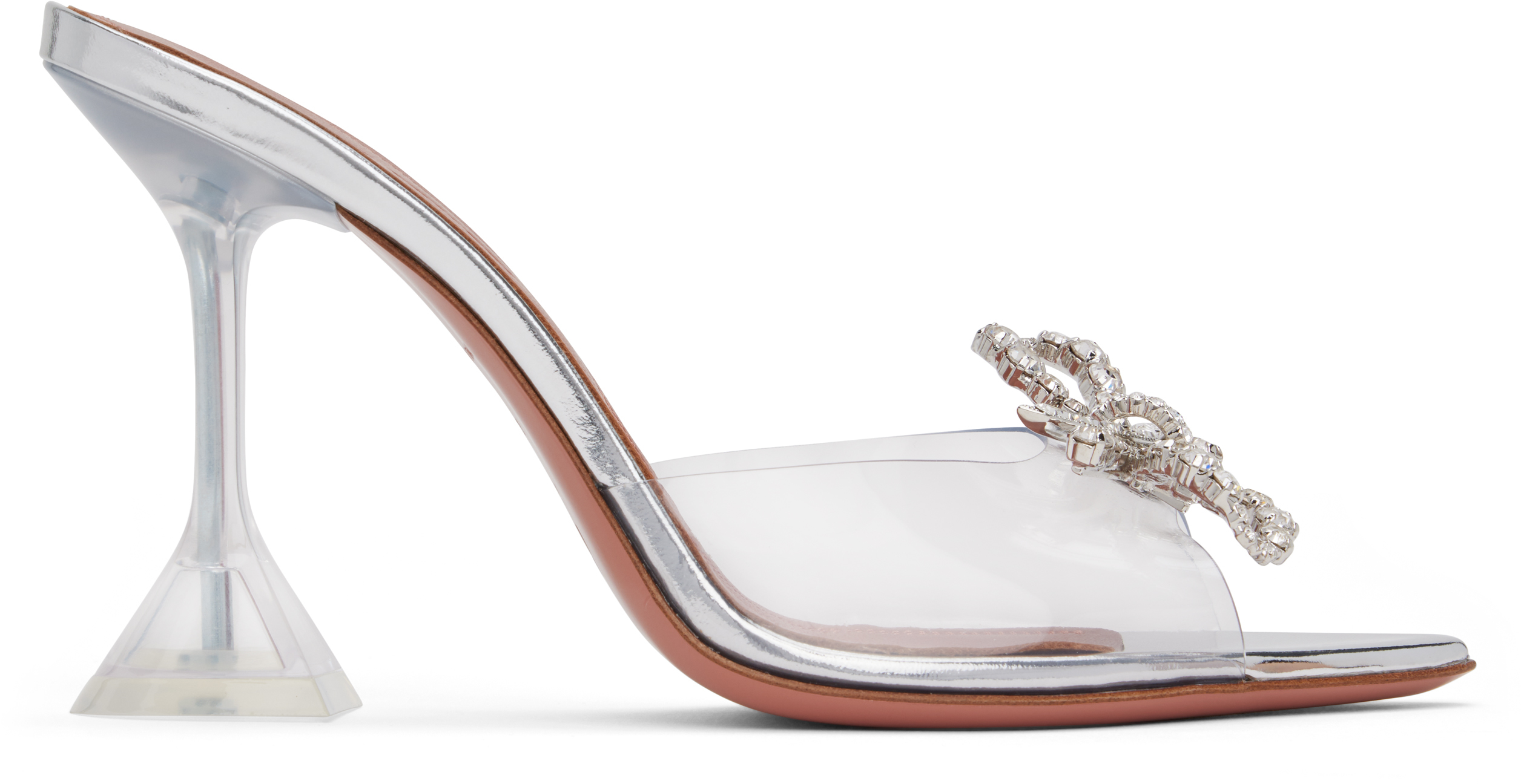 Босоножки на каблуке Rosie Glass Slipper Amina Muaddi, Transparent