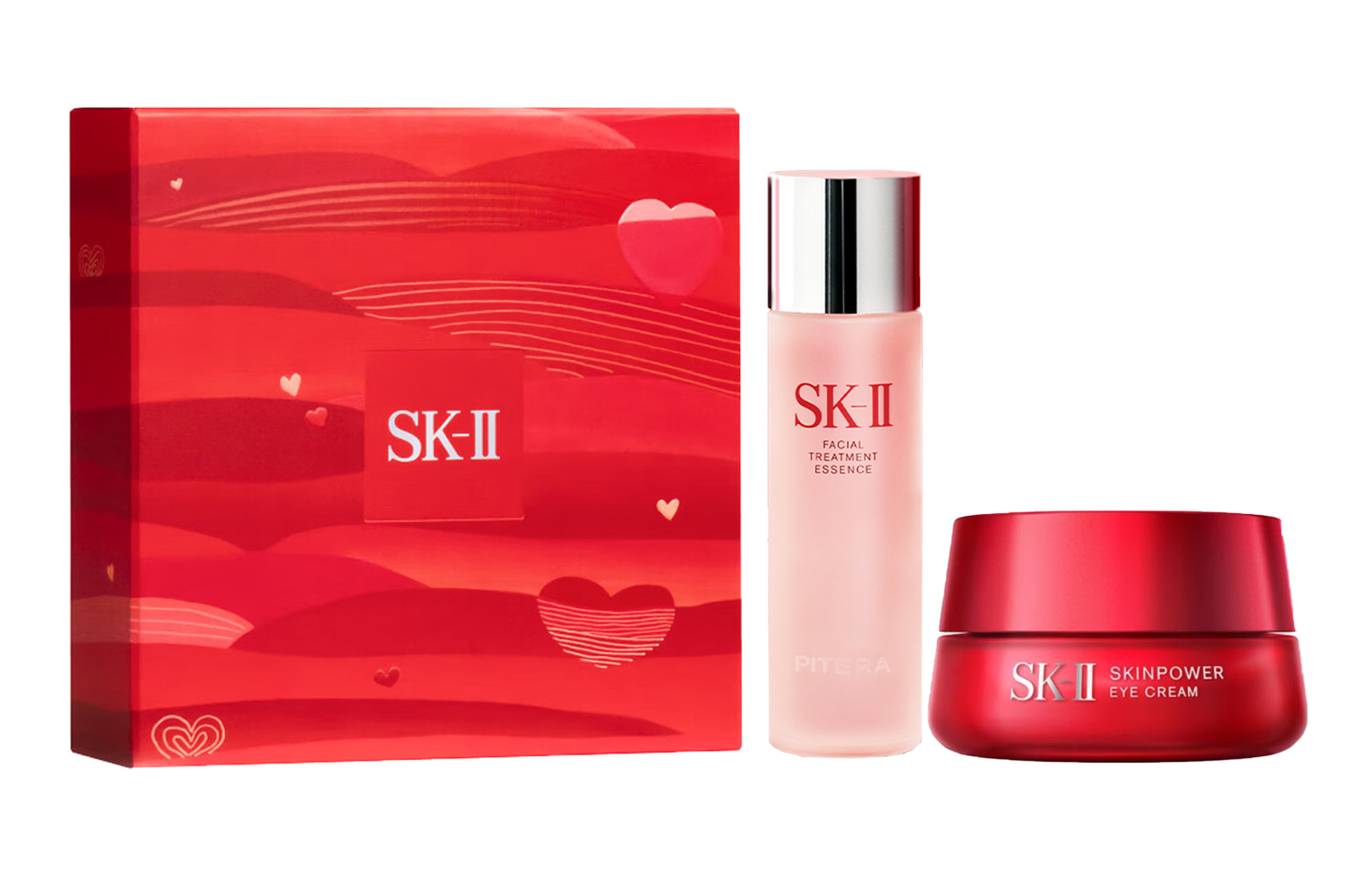SK II Limited Edition сыворотки лосьон Red Bottle крем набор средств по уходу за кожей подтягивающий, увлажняющий, восстанавливающий SK-II, Two-Piece Set A: Version красный Face Cream 50g+Serums 75ml — фото 2
