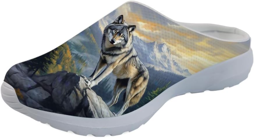 

Женские слипоны-мюли Forchrinse Black Bat Cobweb, мужские садовые сабо, сетчатые прогулочные туфли для повседневной носки, работы и спортзала, Wolf