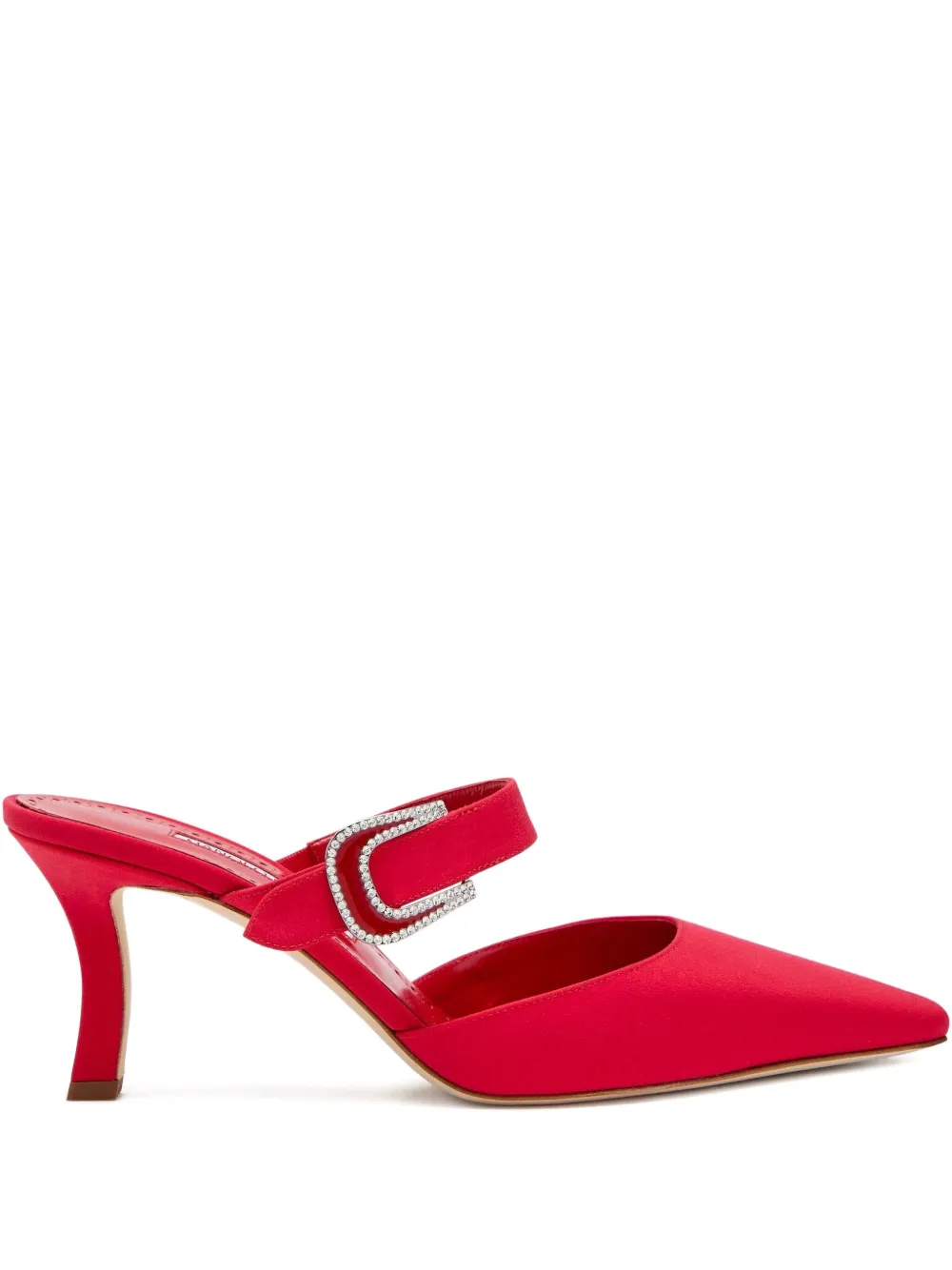 Мюли Jabita на каблуке 70 мм Manolo Blahnik, красный
