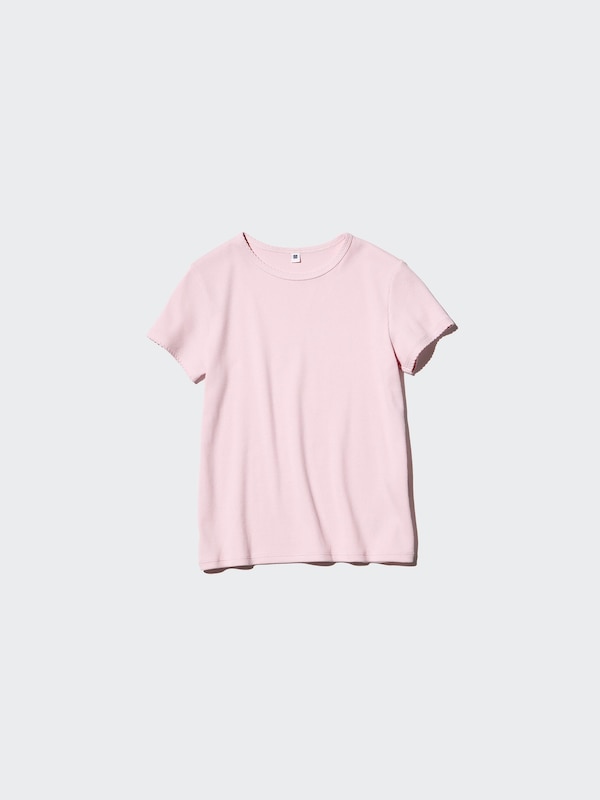Рифленая футболка Uniqlo, 10 pink — фото 4
