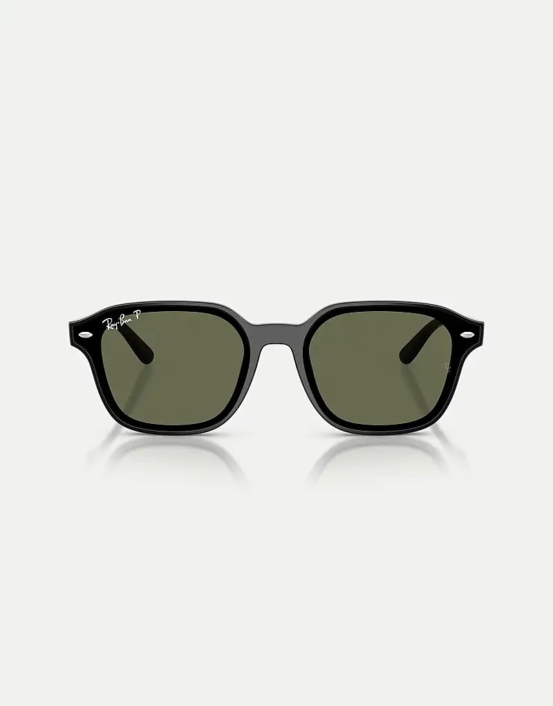 

Солнцезащитные очки Ray-Ban Rb4458d с квадратными поляризованными линзами и зелеными стеклами в черном цвете