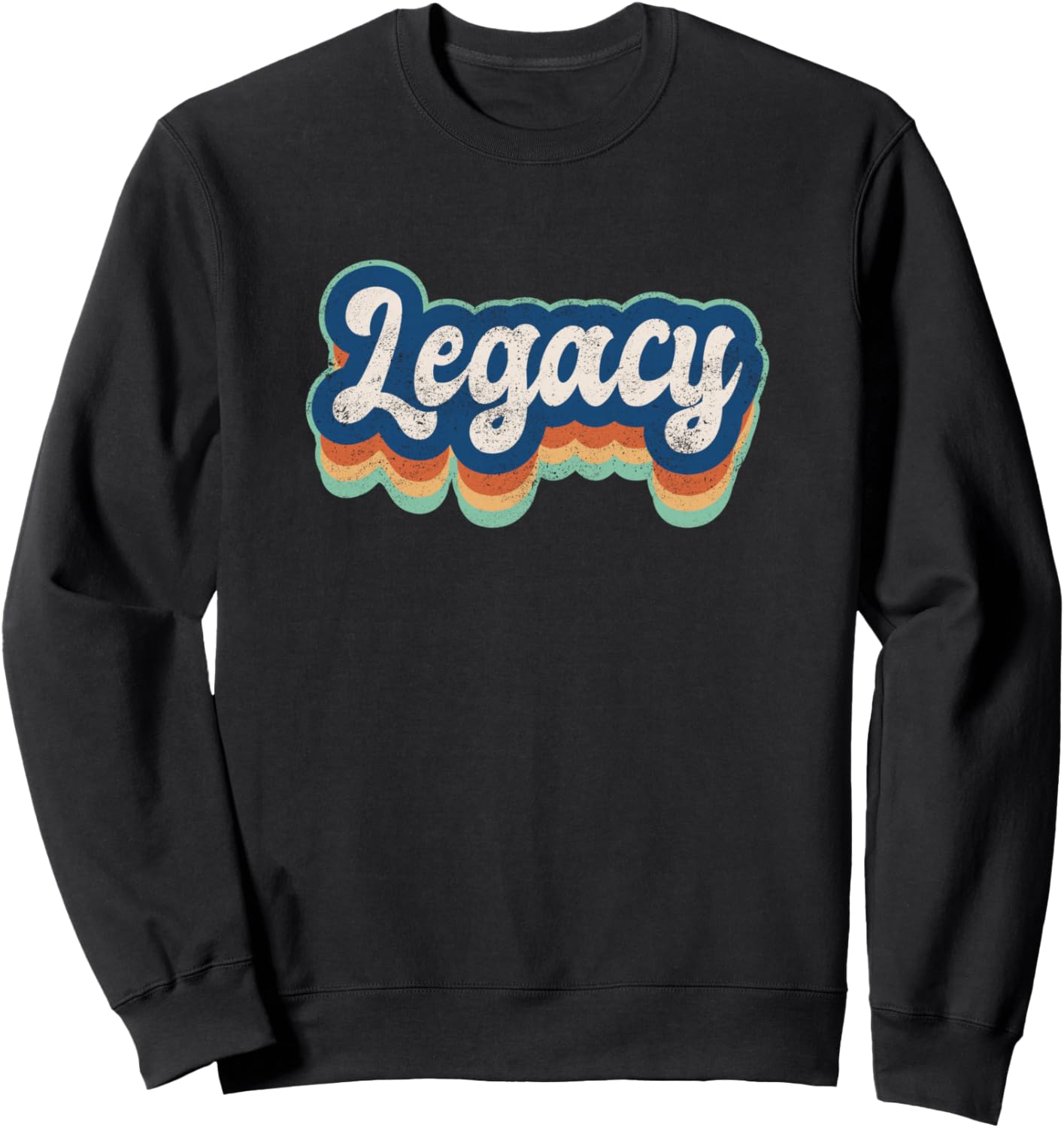 

Персонализированная толстовка Legacy Name Boys в винтажном стиле 70-х и 80-х годов Retro Groovy Name Fathers Day Outfit For Men, черный