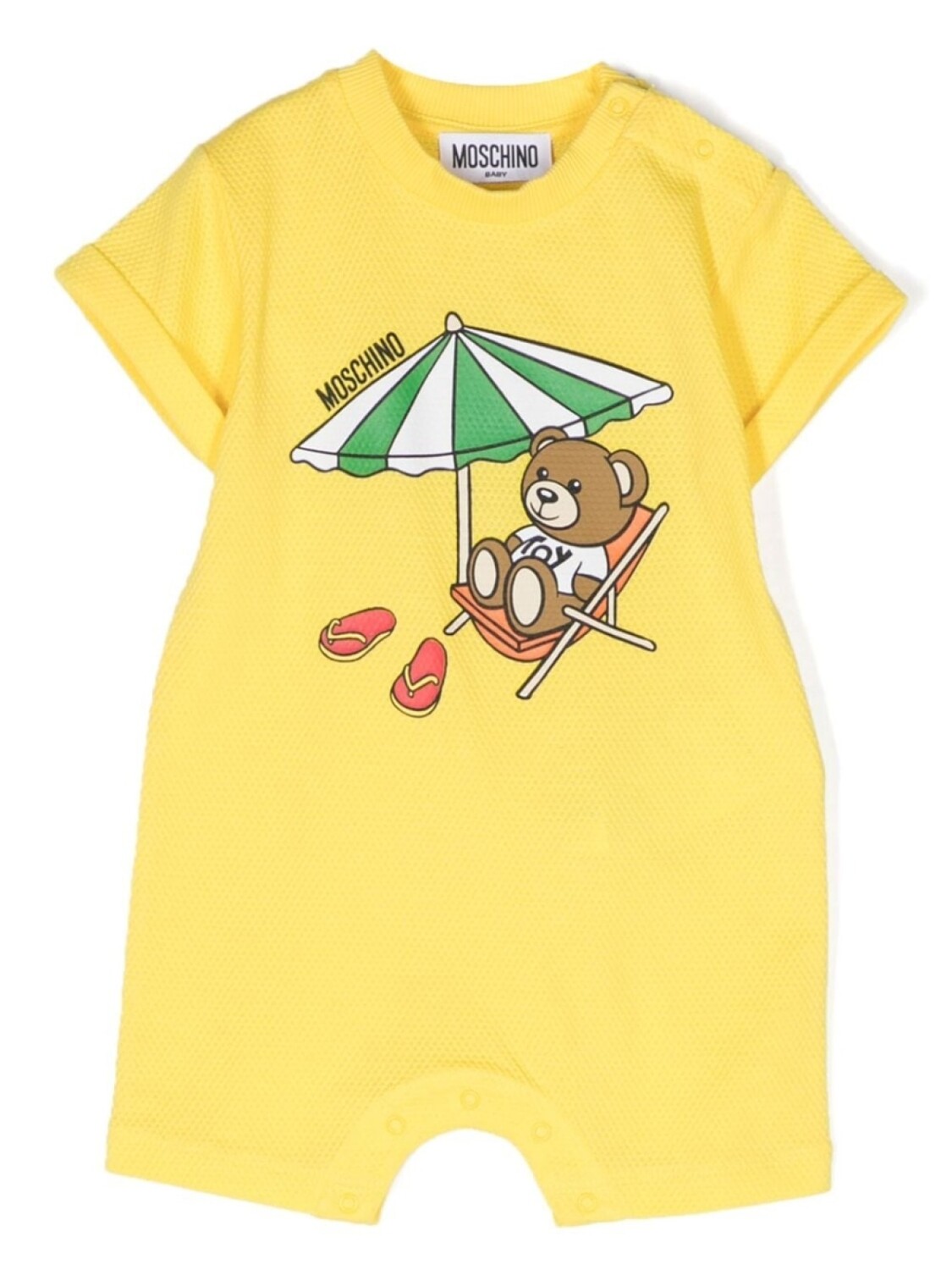

Moschino Kids ромпер с принтом Teddy Bear, желтый