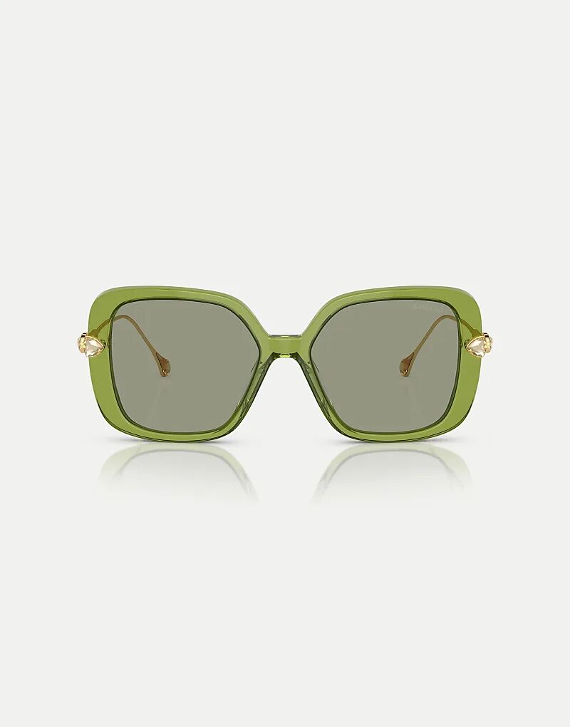 

Солнцезащитные очки Swarovski Sk6011 прямоугольной формы с зелеными линзами прозрачного зеленого цвета