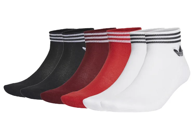 Носки унисекс Adidas Originals, White/White/Black/Black/Light Scarlet/Red