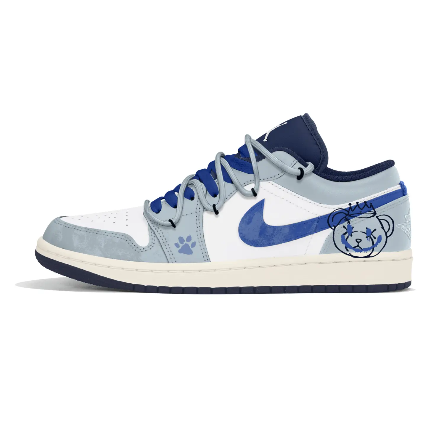 

Jordan Air 1 износостойкие нескользящие низкие винтажные баскетбольные кроссовки мужские Haze Blue