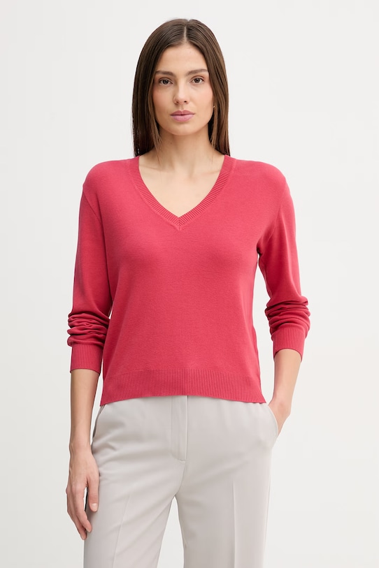 

Хлопковый свитер United Colors of Benetton, красный